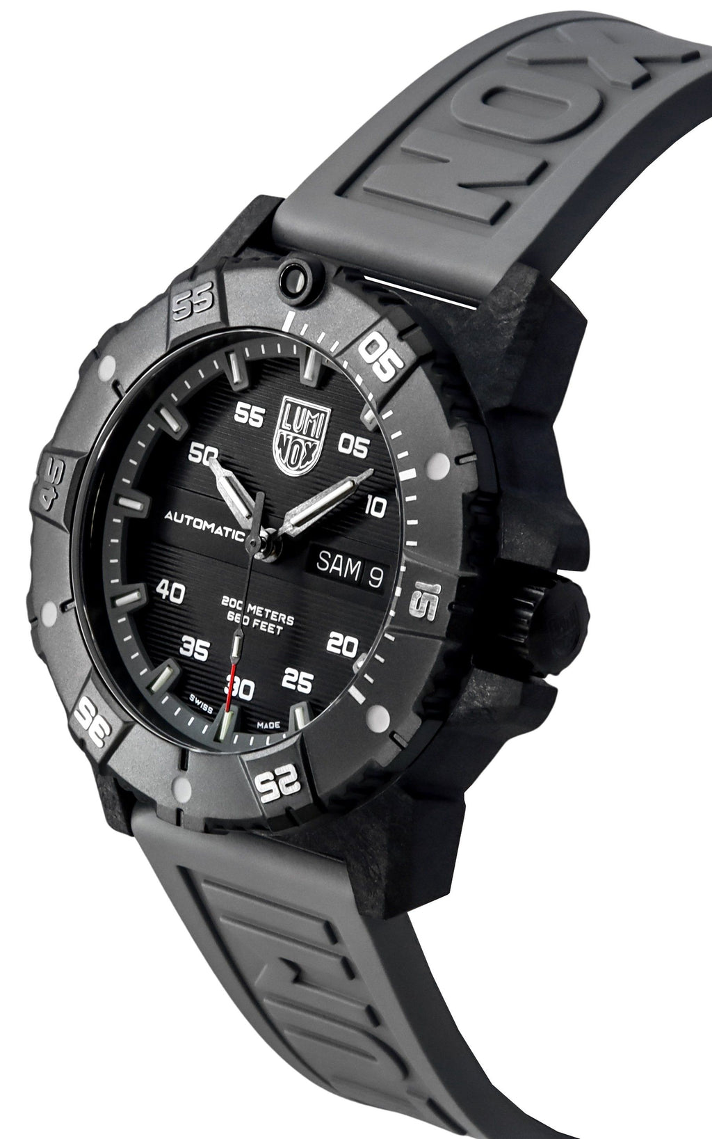Luminox Master Carbon SEAL Grey Rubber Strap Black Dial Swiss Automatic Diver's XS.3862 200M Men's Watch