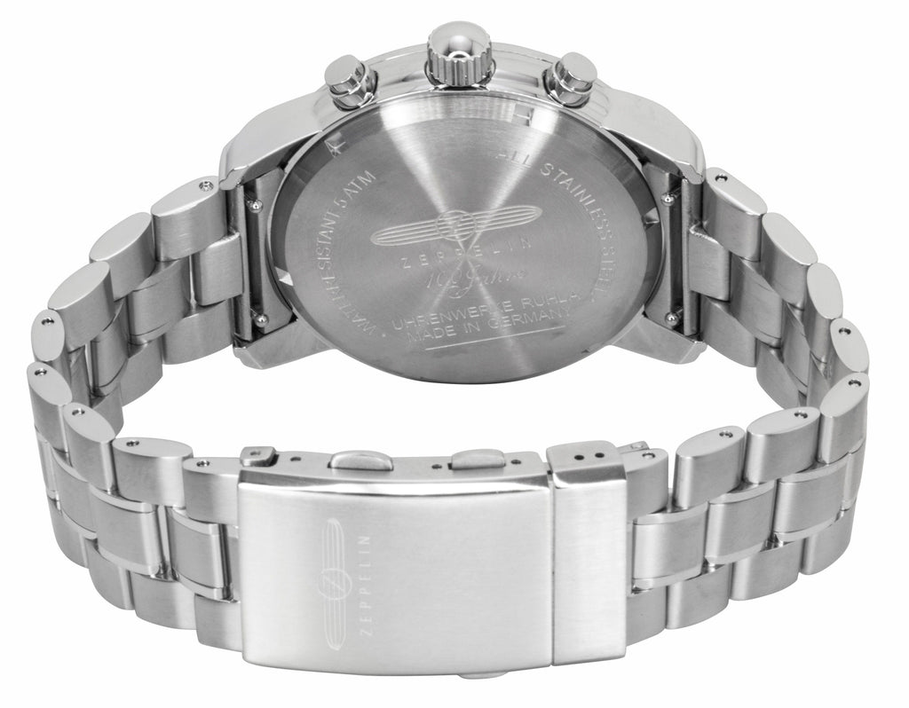 Zeppelin 100 Jahre Chronograph Stainless Steel White Dial Quartz 7680MB1 Men's Watch