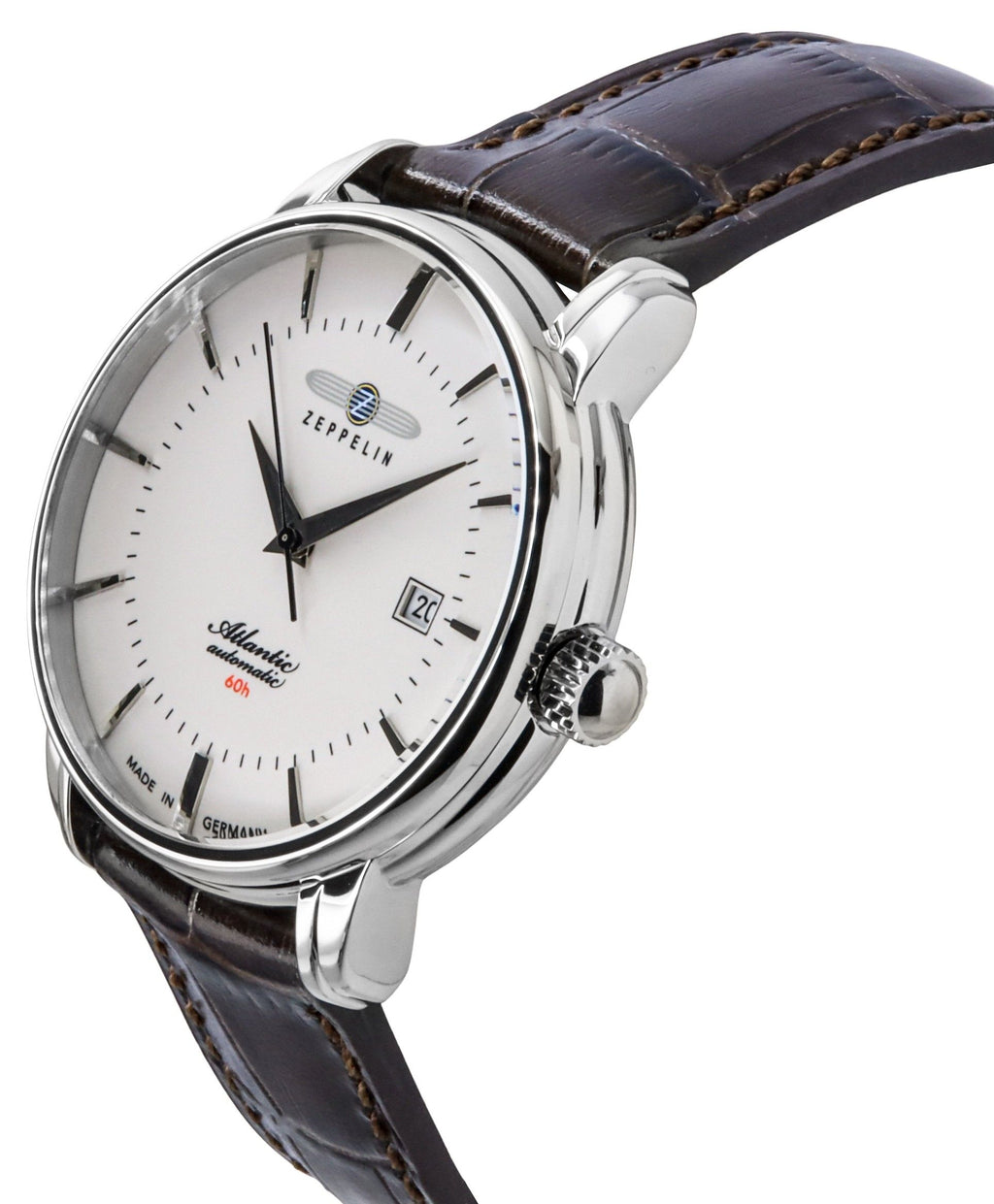 Zeppelin Atlantic Leather Strap Full Luminous Beige Dial Automatic 84605 Men's Watch