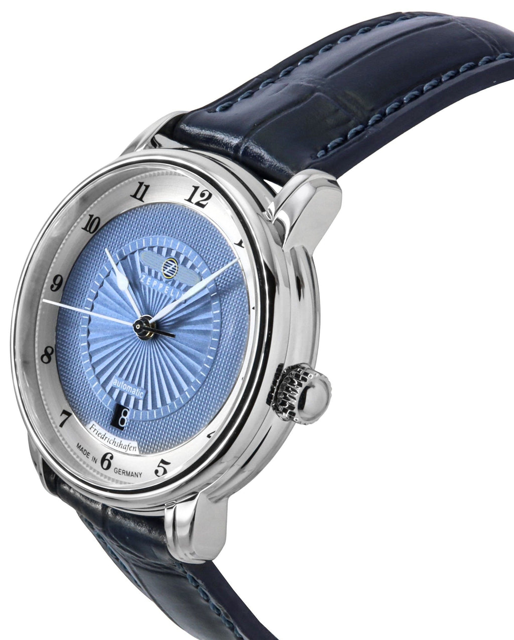 Zeppelin Friedrichshafen Leather Strap Blue Dial Automatic 85563 Women's Watch