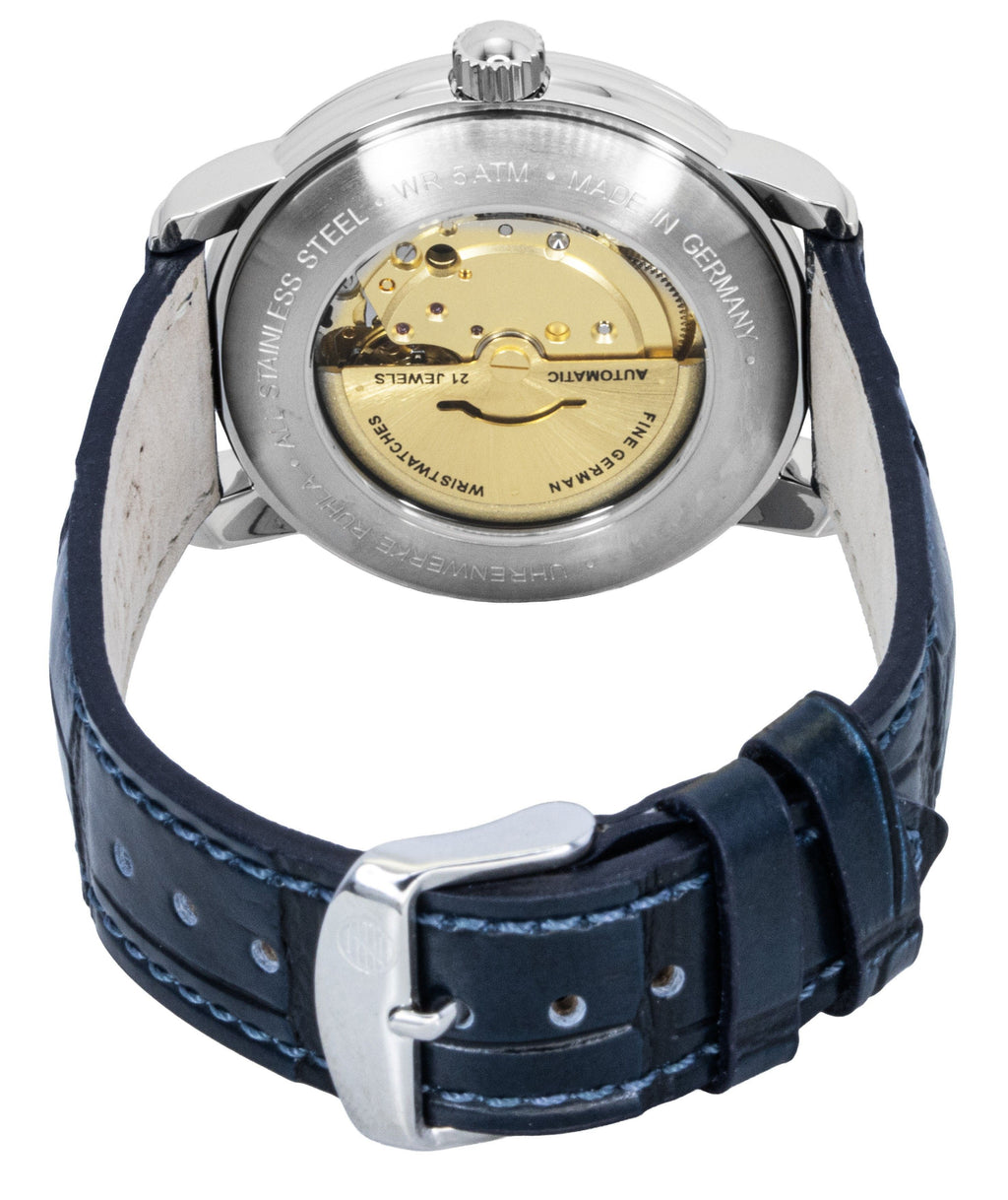 Zeppelin Friedrichshafen Blue Leather Strap Blue Dial Automatic 85623 Men's Watch