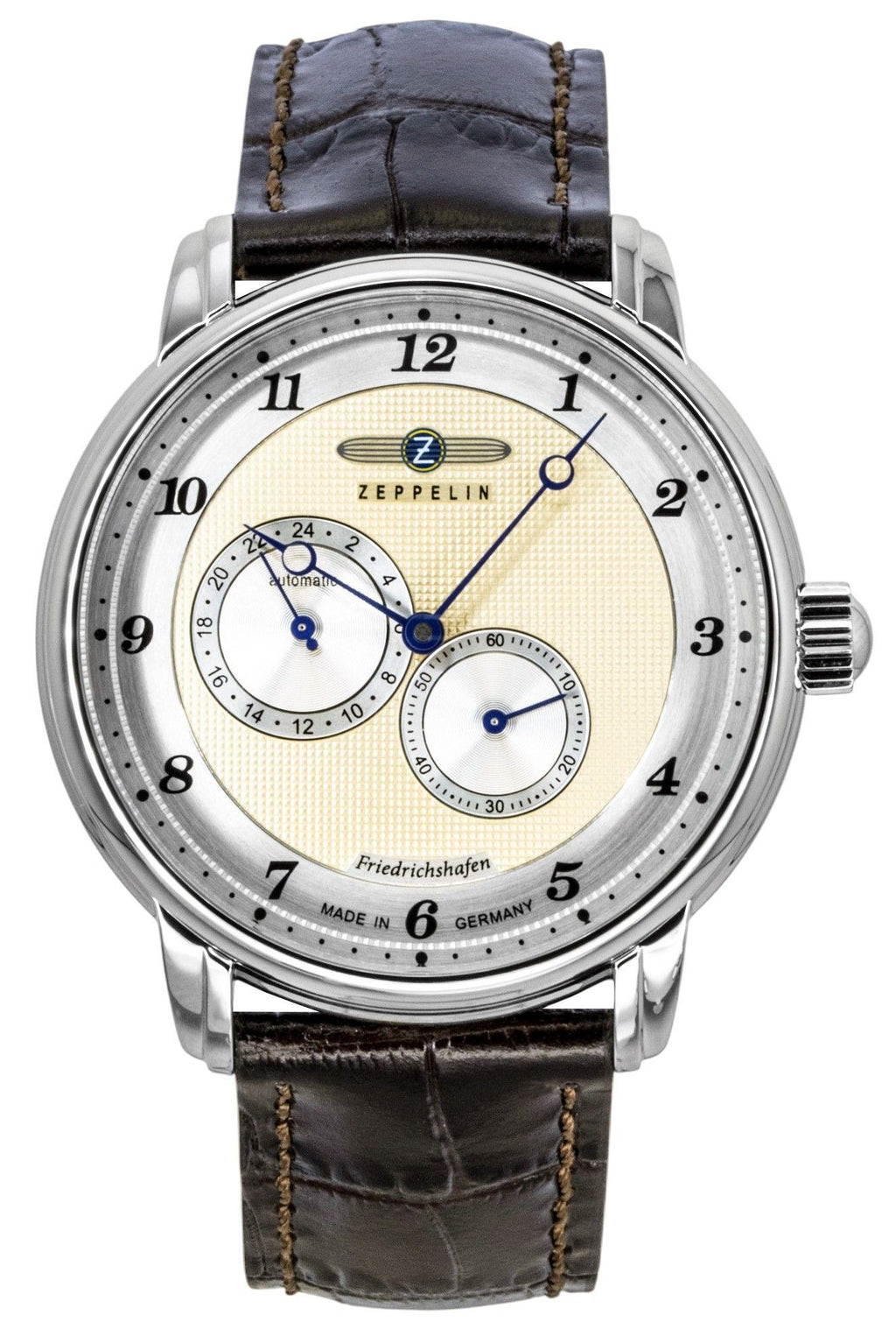 Zeppelin Friedrichshafen Leather Strap Champagne Dial Automatic 85685 Men's Watch