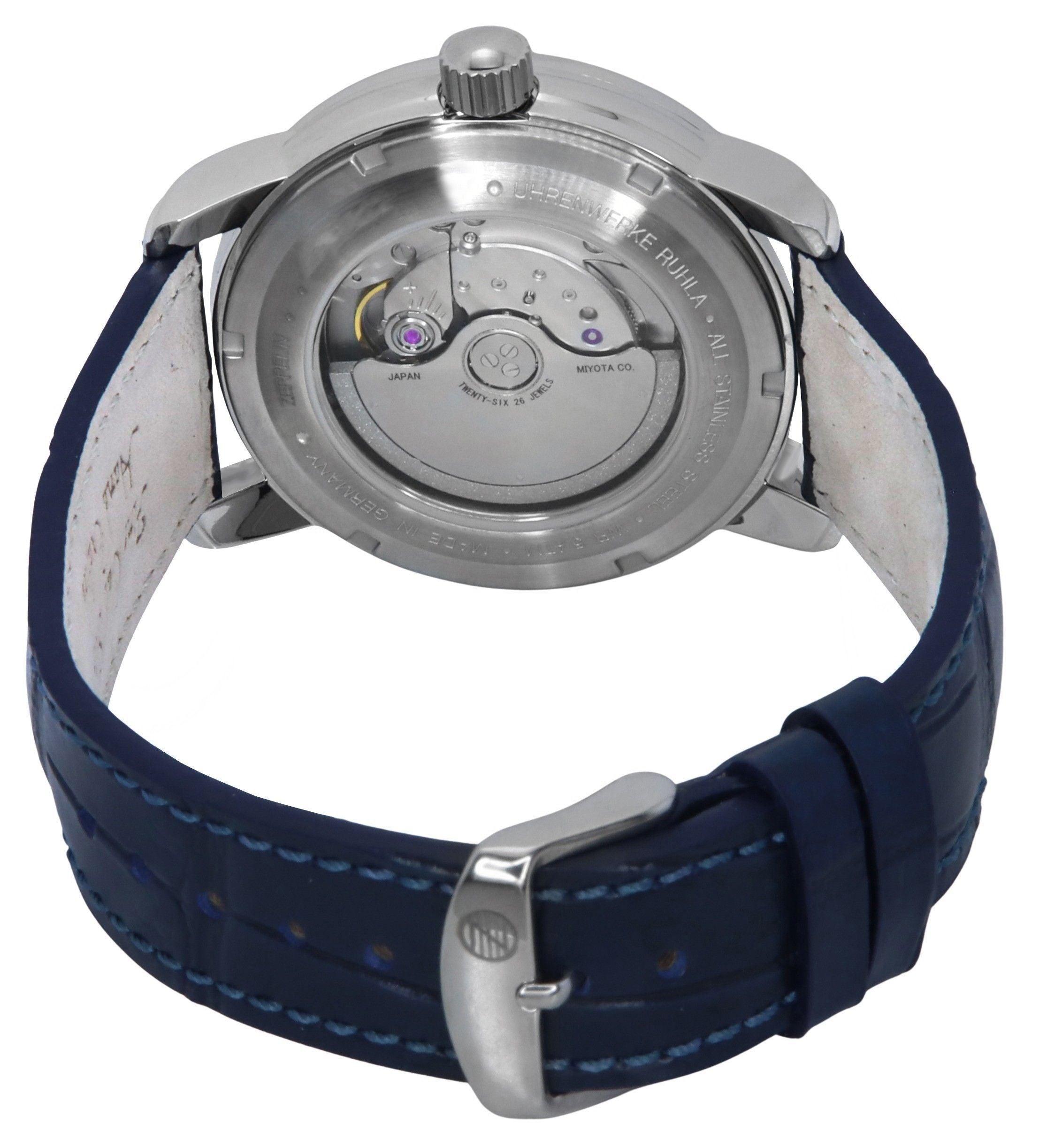 Zeppelin Friedrichshafen Leather Strap Blue Dial Automatic 85903 Men's Watch