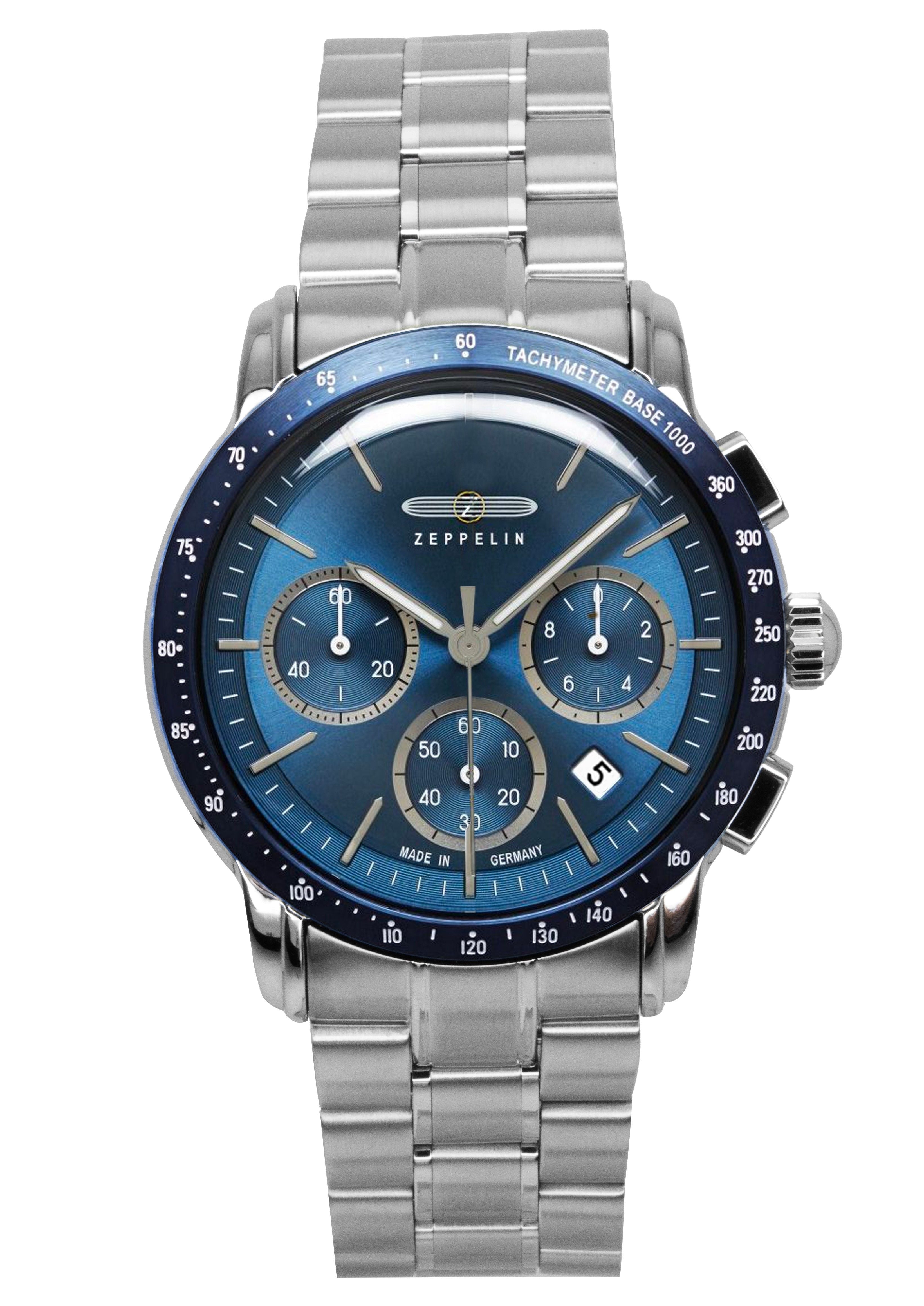 Zeppelin New York Chronograph Stainless Steel Blue Dial Quartz 8878MB3 Men's Watch