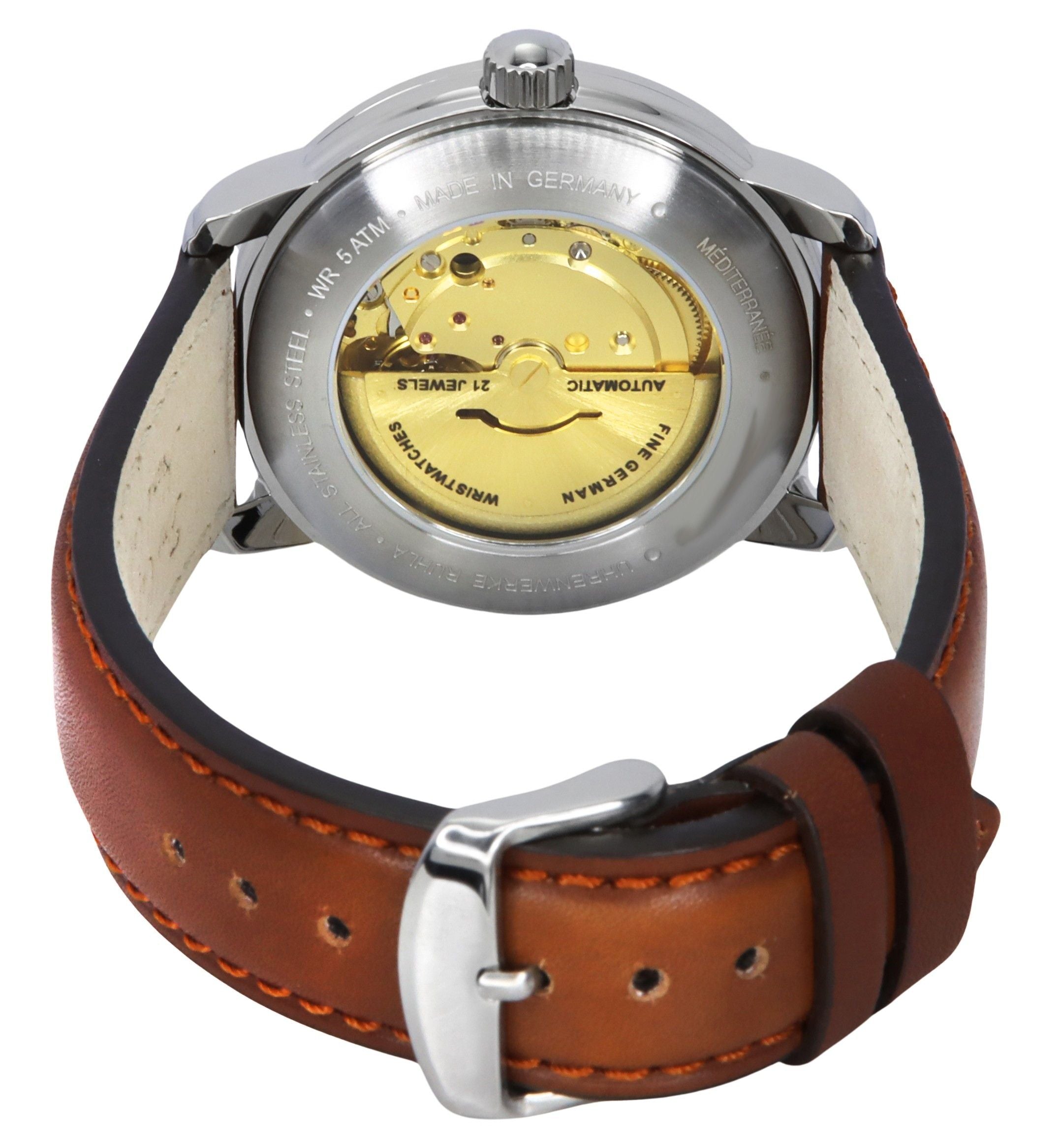 Zeppelin Mediterranee 1921 Leather Strap Beige Dial Automatic 96645 Men's Watch
