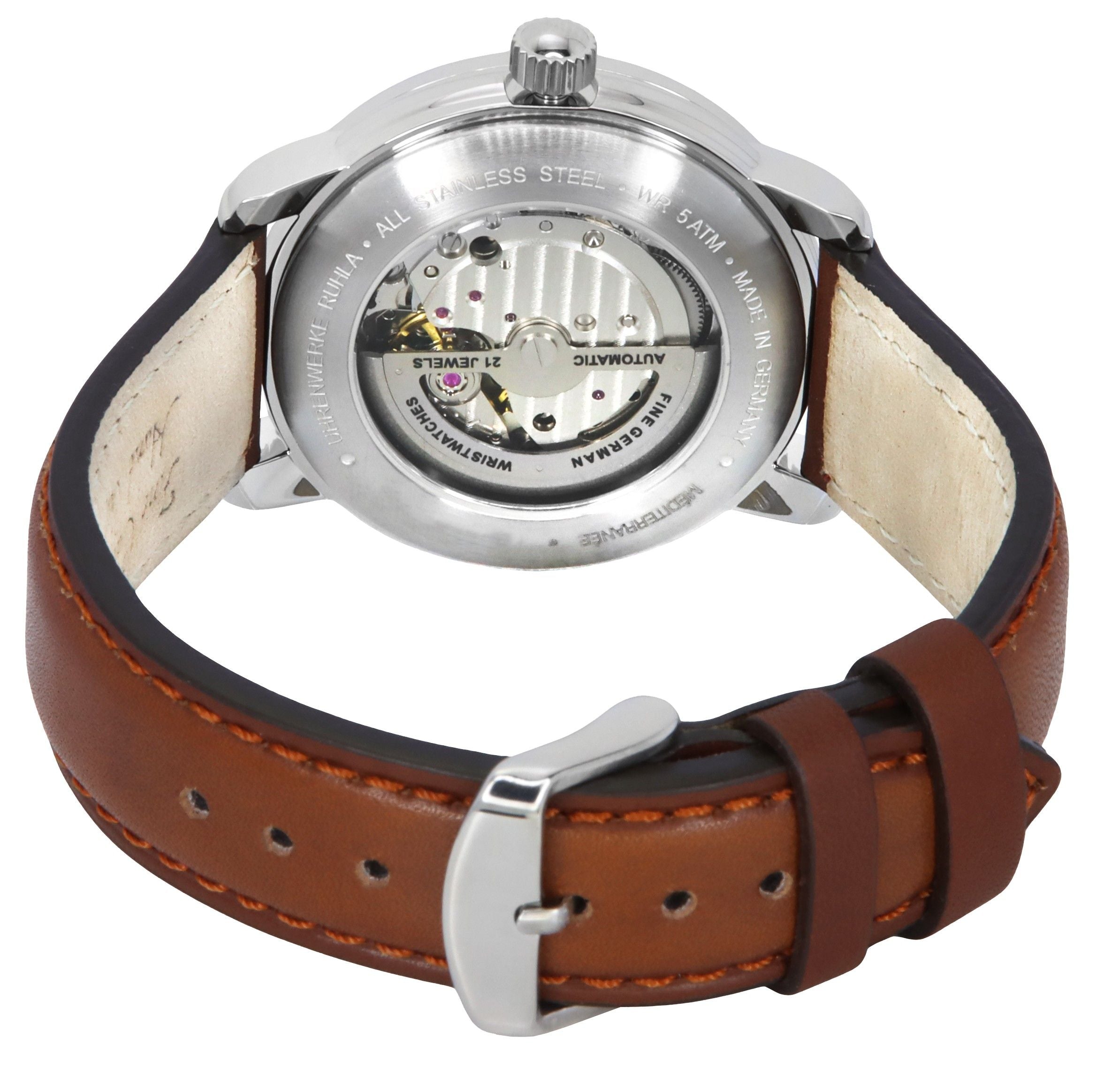 Zeppelin Mediterranean Leather Strap Beige Dial Automatic 96685 Men's Watch